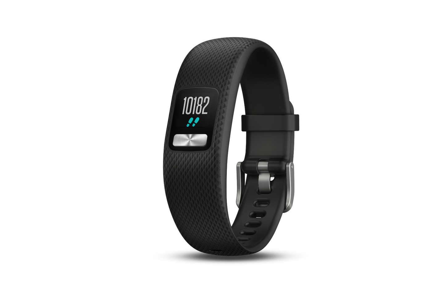 Garmin vivofit 4 black fitness tracker with textured silicone band
