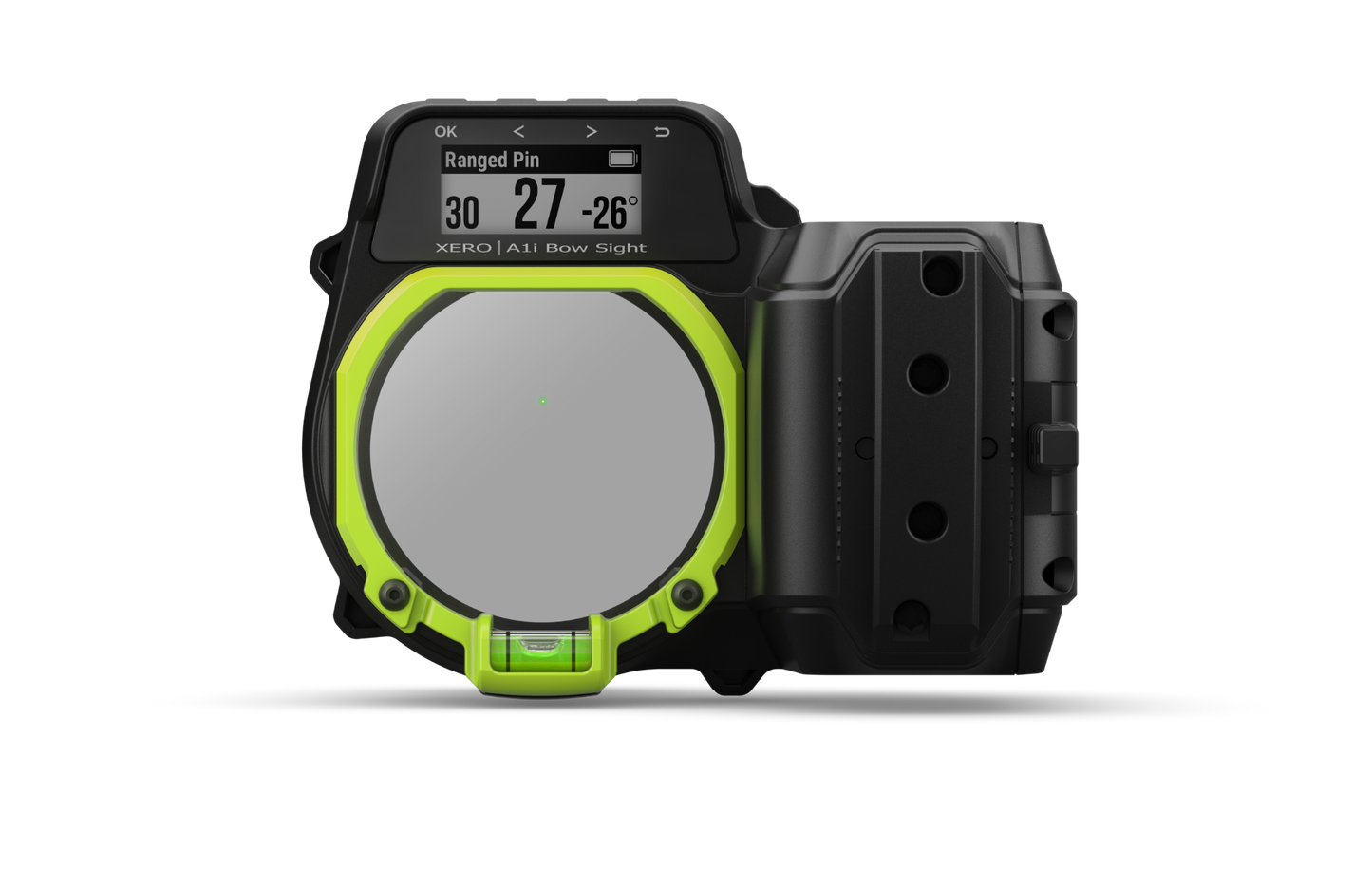 Garmin Xero Left-Handed A1i Bow Sight (010-01781-11) with neon-green ring and digital display