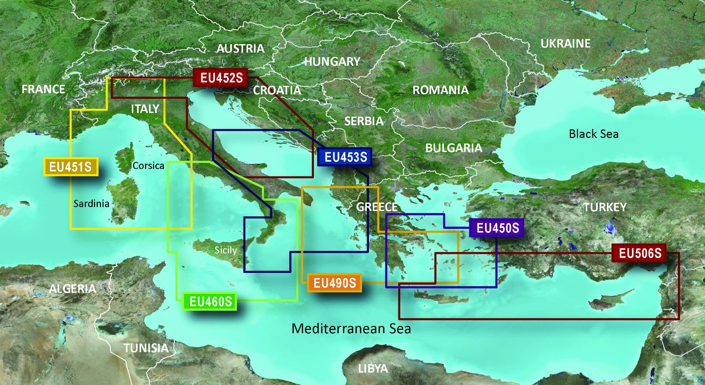 Garmin Greece West Coast and Athens Charts BlueChart g3 Vision | VEU490S | microSD/SD by Garmin