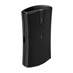 Black Garmin GLO 2 GPS & GLONASS receiver for wireless location data on Garmin devices.