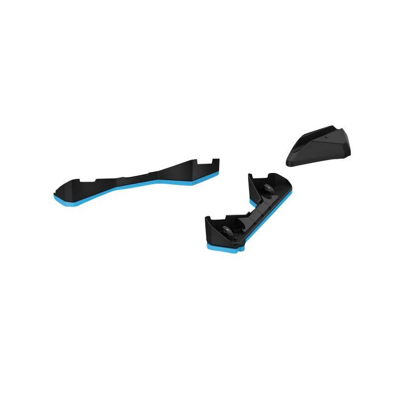 Garmin Tacx NEO Motion Plates bicycle trainer components, three blue-accented pieces