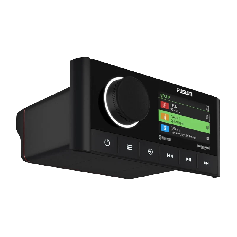 Garmin Fusion Apollo MS-RA670 marine stereo with DSP, black finish.