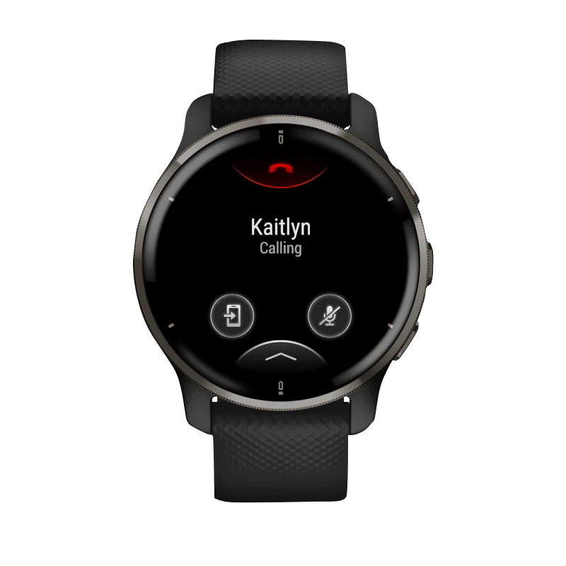 Garmin Venu 2 Plus smartwatch, slate stainless-steel bezel with black case, Garmin Certified Refurbished