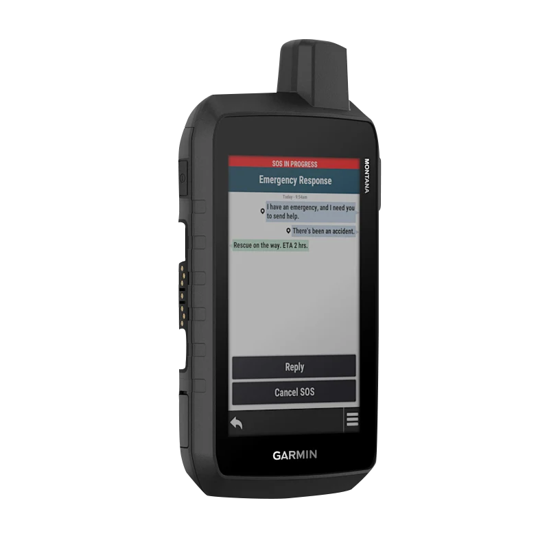 Garmin Montana 760i rugged GPS navigation device with touchscreen in black