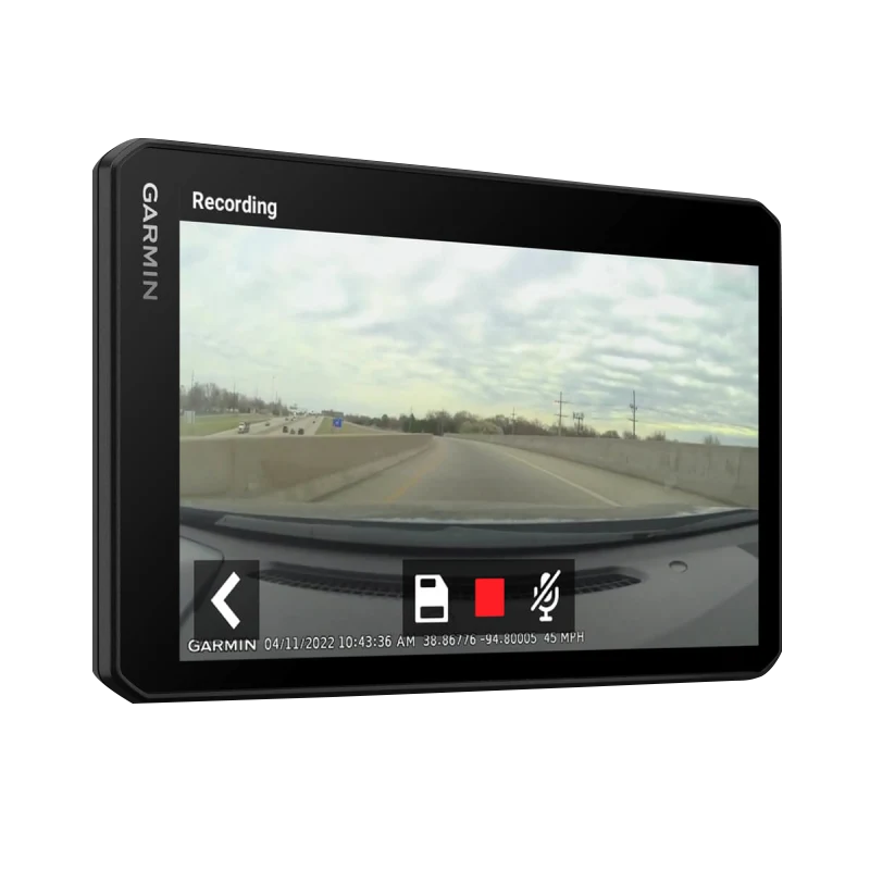 Garmin DriveCam 76 GPS navigator with 7-inch display and built-in dash cam, black