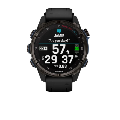 Garmin Descent Mk3i, 43 mm Carbon Gray DLC Titanium with Black Silicone Band (010-02753-10) by Garmin