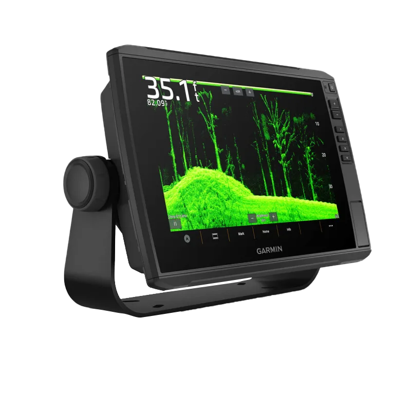 Garmin ECHOMAP Ultra 2 10-inch chartplotter with mounting stand