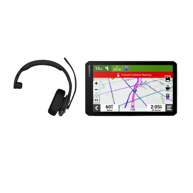 Garmin DezlCam OTR710 7-inch GPS truck navigator with built-in dash cam and headset, certified refurbished