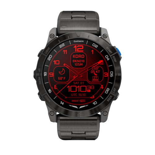 Garmin D2 Mach 1 Pro, 51 mm Aviator Smartwatch with Vented Titanium Bracelet (010-02804-80) by Garmin