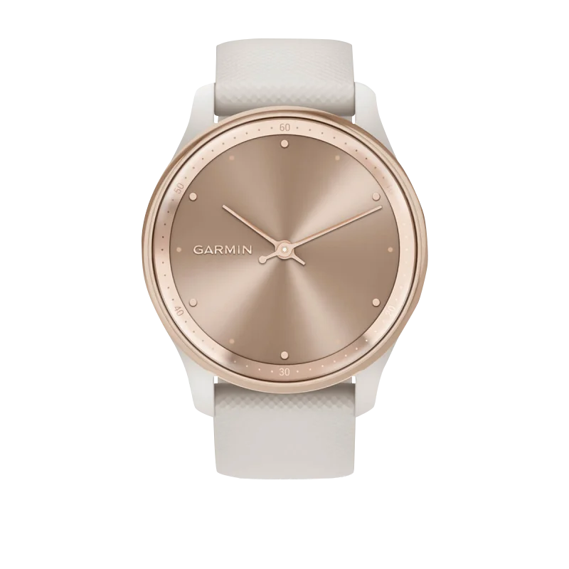 Garmin Vívomove Trend peach gold smartwatch with ivory case and silicone band (certified refurbished)