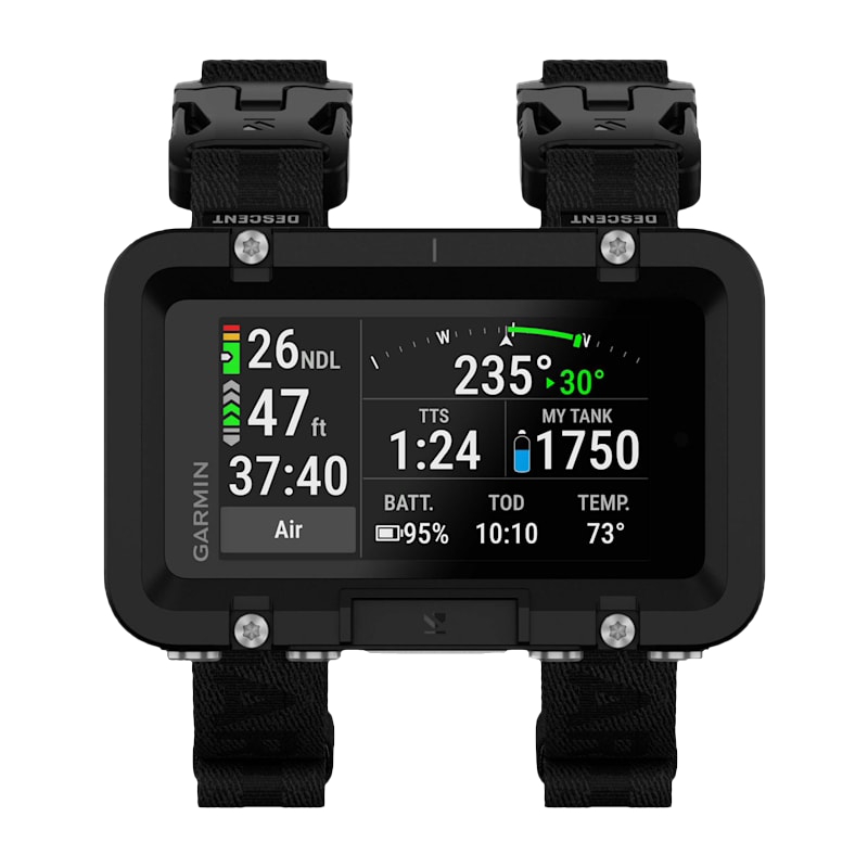 Garmin Descent X50i Premium Dive Computer with rugged black housing and dual straps.