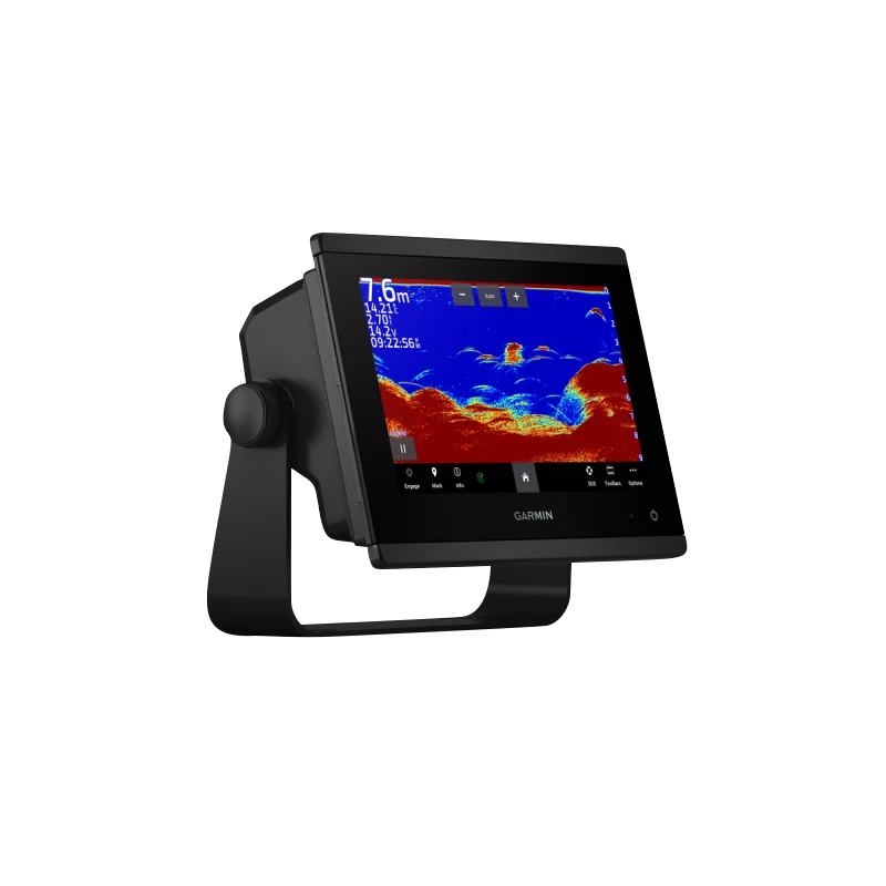 Garmin GPSMAP 723 marine chartplotter, non-sonar with worldwide basemap, black display on stand