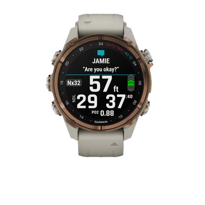 Garmin Descent Mk3i, 43 mm Bronze PVD Titanium with French Gray Silicone Band and Descent T2 Transceiver by Garmin