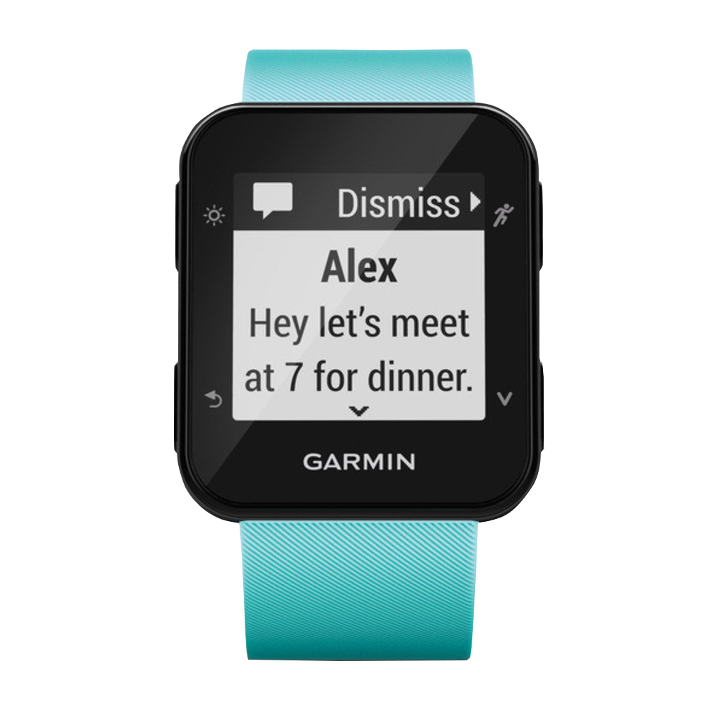 Garmin Forerunner 35 Frost Blue smartwatch with teal silicone strap