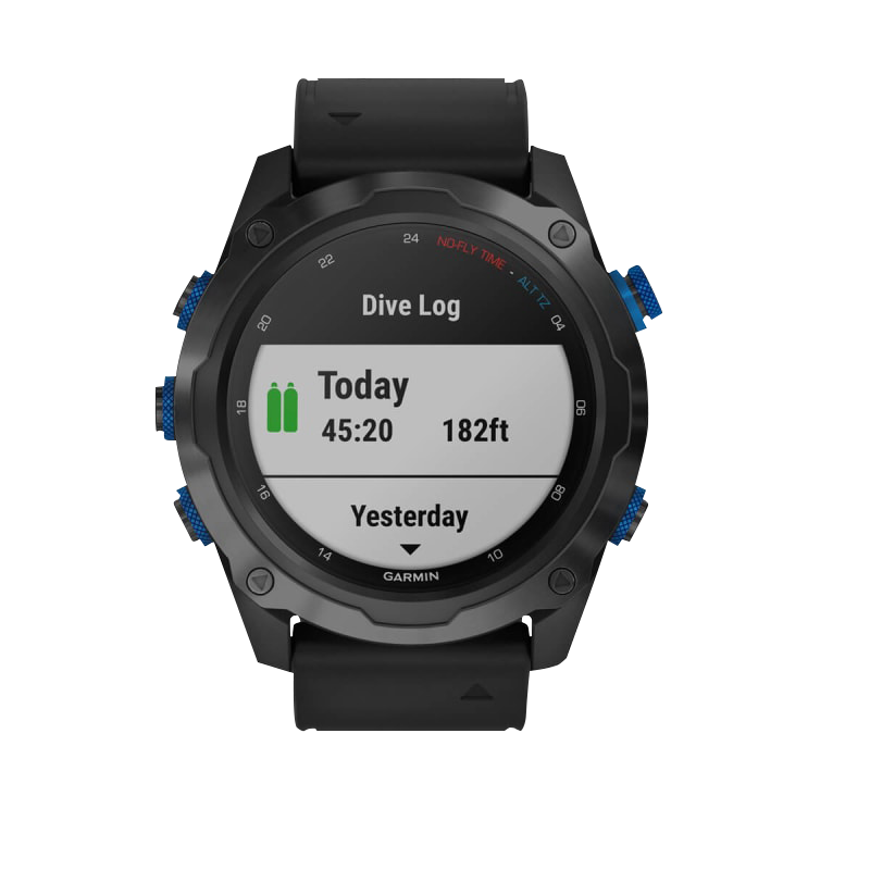 Garmin Descent Mk2i dive computer in titanium carbon gray DLC with black band, certified refurbished