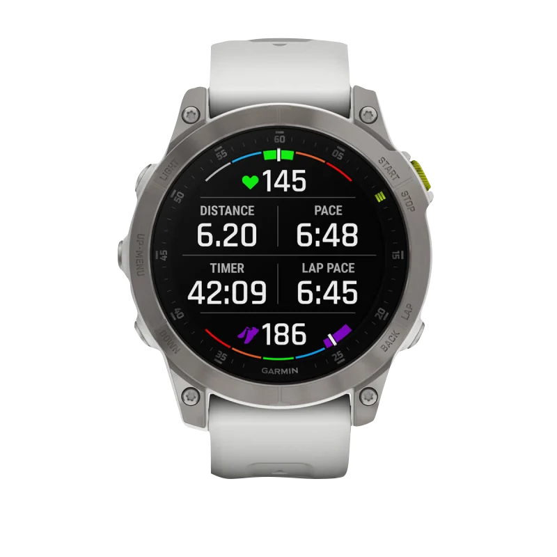 Garmin Epix Gen 2 Sapphire 47mm smartwatch, refurbished, white band, silver bezel