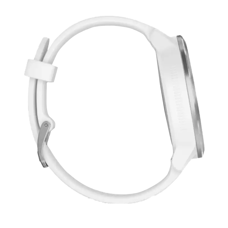 Garmin Vivoactive 3 smartwatch, white band with stainless steel case, certified refurbished
