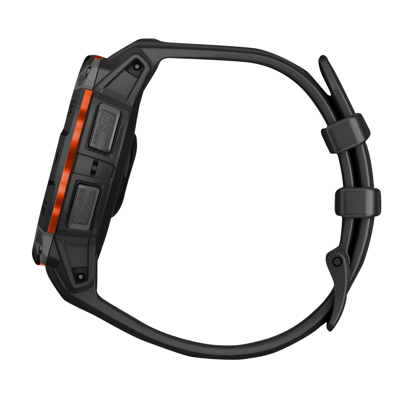 Garmin Instinct 3 Solar smartwatch, 45mm, black case with orange side accent