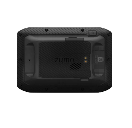 Garmin Zumo 396 LMT-S GPS navigation system back view, black rugged unit, model 010-02019-00