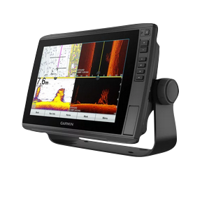 Garmin ECHOMAP Ultra 102sv marine chartplotter with split-screen sonar display and adjustable stand