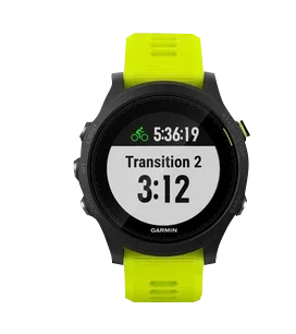 Garmin Forerunner 935 Tri-Bundle smartwatch with neon lime strap, refurbished