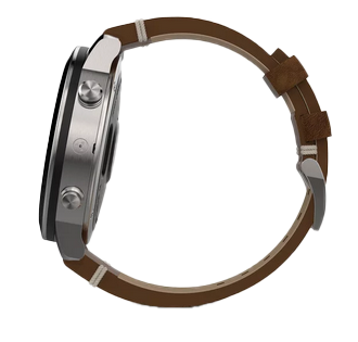 Garmin Fenix Chronos Smartwatch with brown leather band and stainless steel case (certified refurbished)