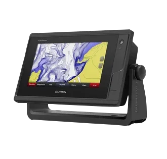 Garmin GPSMAP 722 marine GPS/chartplotter with black housing and color touchscreen display