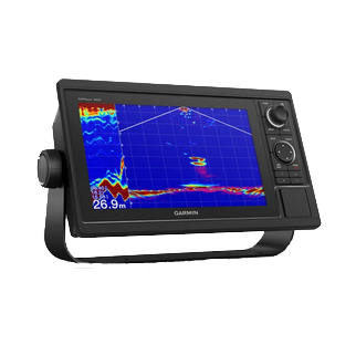 Garmin GPSMAP 922xs marine chartplotter with black bezel and color sonar display