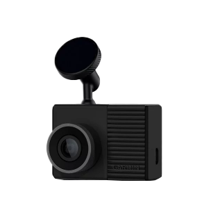 Garmin Dash Cam 46 GPS dash camera, black body with front lens and suction mount