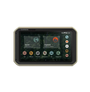 Garmin Overlander rugged GPS handheld with tan bezel and touchscreen display