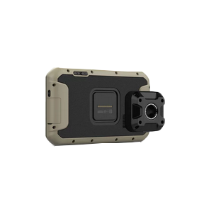 Garmin Overlander rugged trail GPS device with tan protective frame and black center