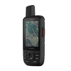 Garmin GPSMAP 66i handheld GPS navigator with map display, black rugged design.