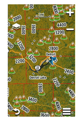 Garmin HuntView Plus Map Alabama display with topo contours and elevation numbers