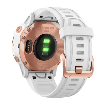 Garmin Fenix 6S Pro rose-gold smartwatch with white band