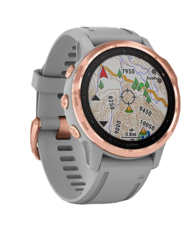 Garmin Fenix 6S Sapphire Smartwatch with rose-gold bezel and powder-gray band (010-02159-20)
