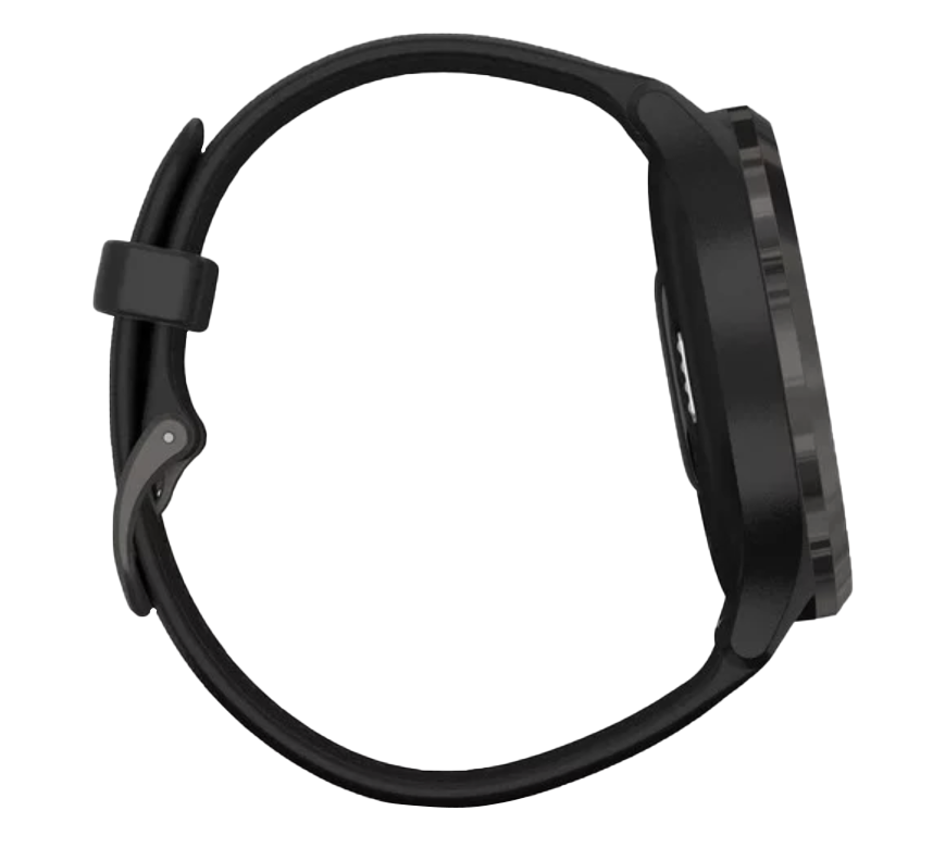 Garmin Vívomove 3 slate stainless-steel bezel with black silicone band smartwatch