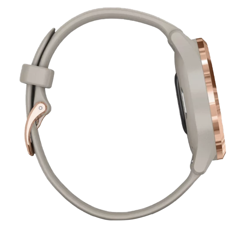 Garmin Vivomove 3S smartwatch in rose gold with light sand band