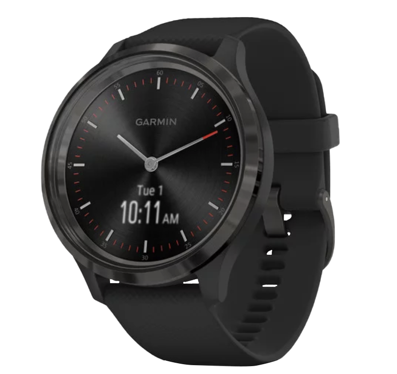 Garmin Vívomove 3 - Slate Stainless Steel Bezel with Black Silicone Band (010-02239-01) by Garmin