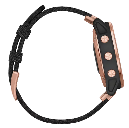 Garmin Fenix 6S Sapphire Rose Goldtone with Heathered Black Nylon Band (010-02159-36) by Garmin