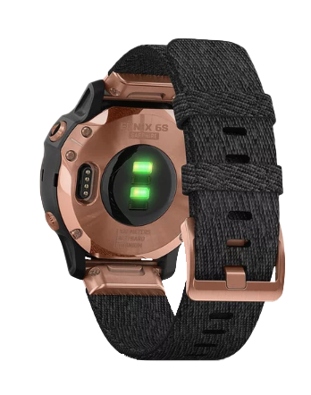 Garmin Fenix 6S Sapphire Rose Goldtone with Heathered Black Nylon Band (010-02159-36) by Garmin