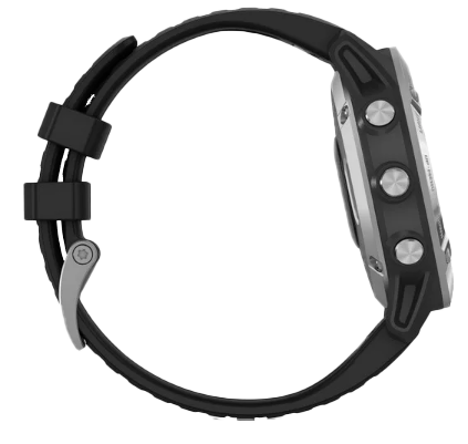 Garmin Fenix 6 GPS smartwatch, gray bezel, black band, certified refurbished