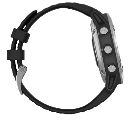 Garmin Fenix 6 smartwatch with silver case and black band