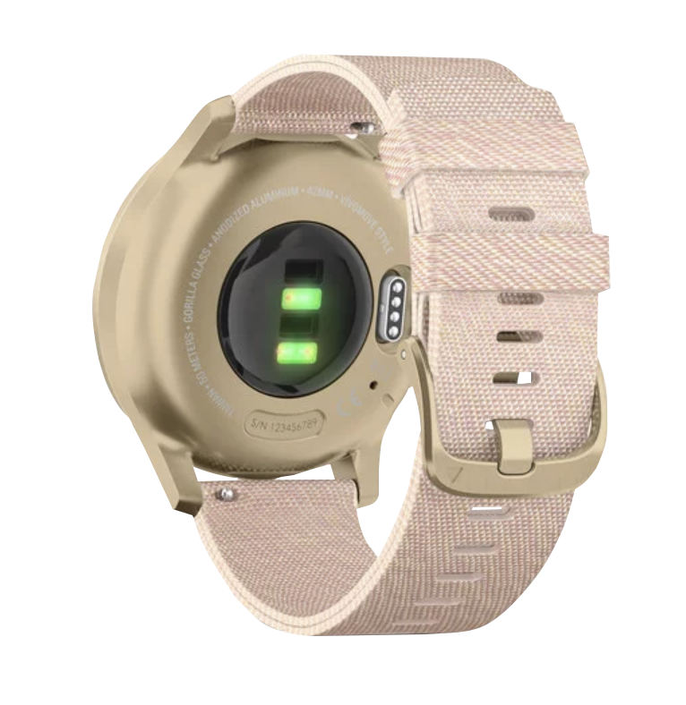 Garmin Vívomove Style - Light Gold Aluminum Case with Blush Pink Woven Nylon Band (010-02240-02) by Garmin