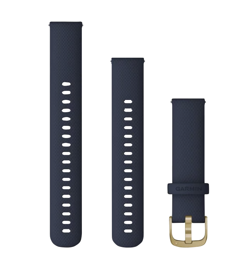 Garmin Quick Release Watch Bands 18 mm navy with light gold hardware, set of 3