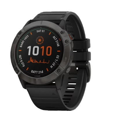 Garmin Fenix 6X Pro Solar Titanium Carbon Gray DLC with Black Band (010-02157-20) by Garmin