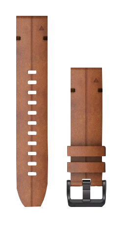 Garmin QuickFit 22 Chestnut Leather watch band set with two straps and buckle