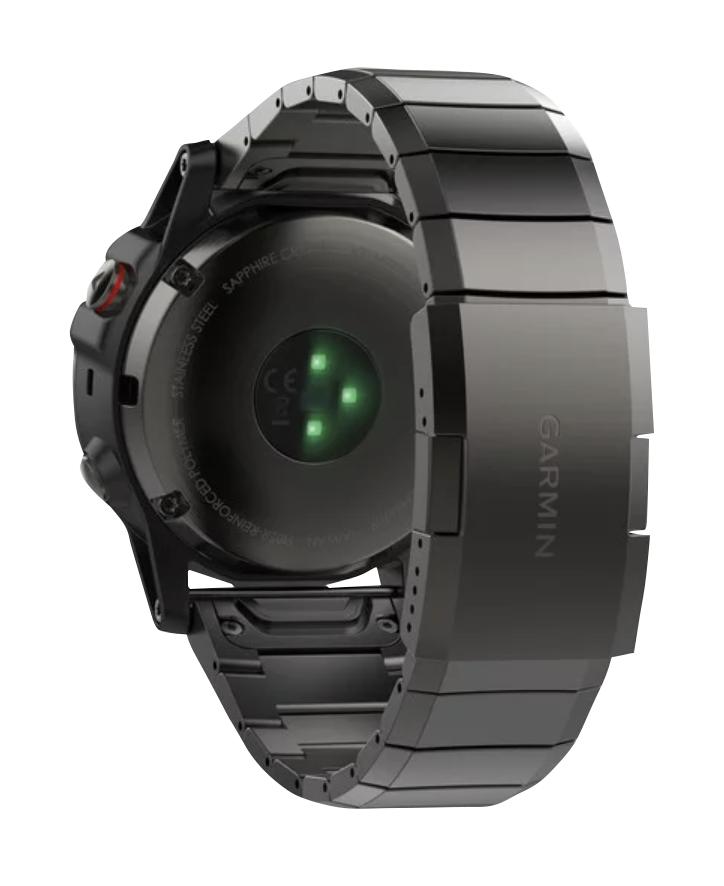 Garmin Fenix 5X smartwatch with slate gray metal band and sapphire crystal, refurbished