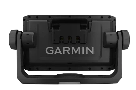 Garmin ECHOMAP 64cv UHD marine chartplotter with U.S. BlueChart g3, back view showing Garmin branding