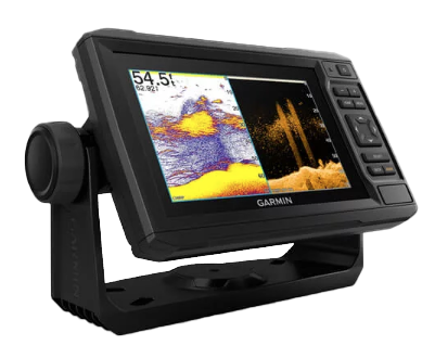 Garmin black ECHOMAP 64cv UHD marine chartplotter with BlueChart g3 and GT24UHD-TM transducer
