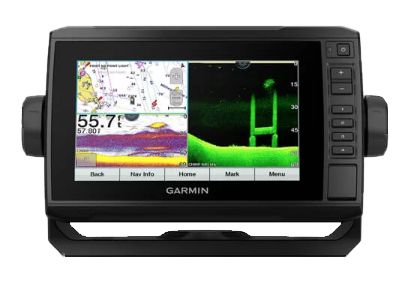 Garmin ECHOMAP 72cv UHD marine chartplotter with GT24UHD-TM transducer, black device